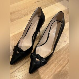 Nine West Black Heels with Bow Accent